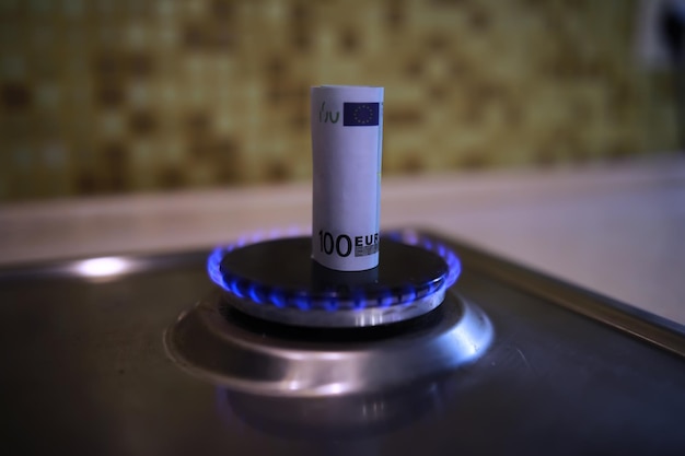 A close-up photo of an ENERGY STAR label on a new appliance, with a bright and clean kitchen in the background.