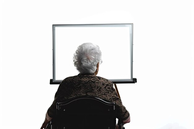 A split-screen image: On the left, an elderly person using a wheelchair; on the right, a person using a magnifying glass to read IRS documents. The imagery highlights the target audience.