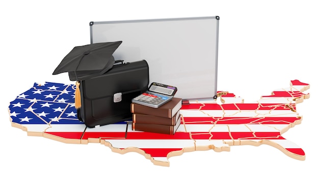 A split-screen image, with one side showing the U.S. map highlighting different states offering financial aid and the other side displaying various state government websites related to education.
