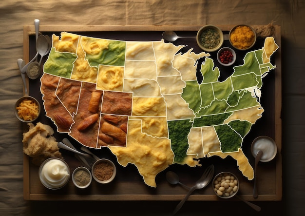 A map of the United States, color-coded to show the prevalence of food insecurity in different states, with darker colors indicating higher rates.